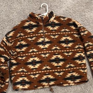 American Eagle Outfitters Brown and Cream Patterned Jacket